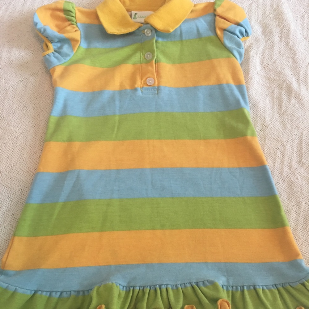 zucchini polo dress with ruffles - 4t
